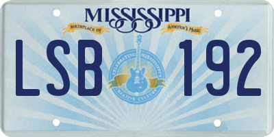 MS license plate LSB192