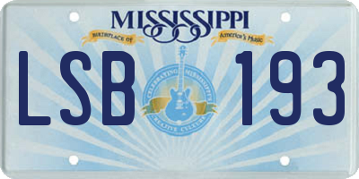 MS license plate LSB193