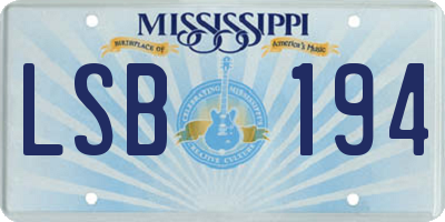 MS license plate LSB194