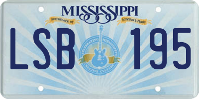 MS license plate LSB195