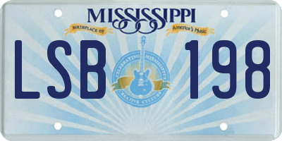 MS license plate LSB198