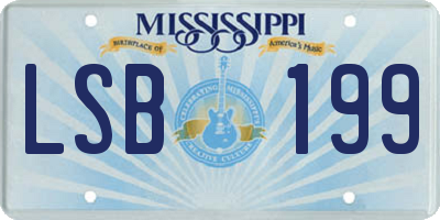 MS license plate LSB199