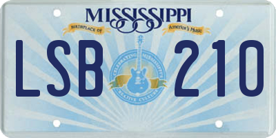 MS license plate LSB210