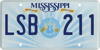 MS license plate LSB211