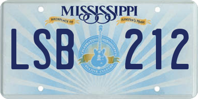 MS license plate LSB212