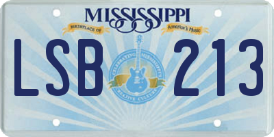 MS license plate LSB213