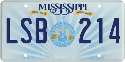 MS license plate LSB214