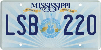 MS license plate LSB220