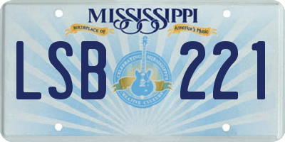 MS license plate LSB221