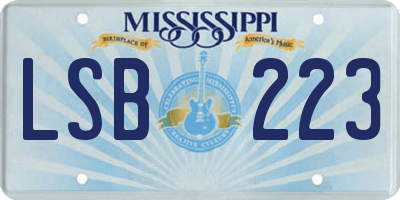 MS license plate LSB223