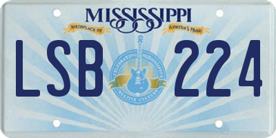 MS license plate LSB224