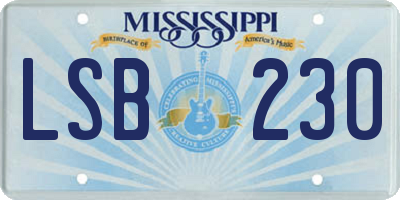 MS license plate LSB230