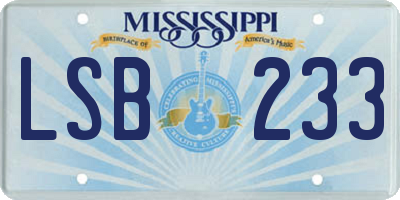 MS license plate LSB233