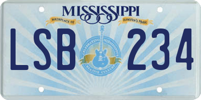 MS license plate LSB234