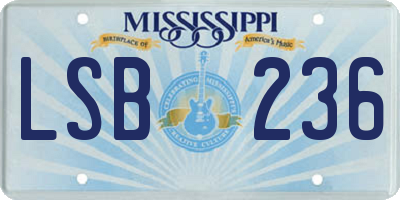 MS license plate LSB236