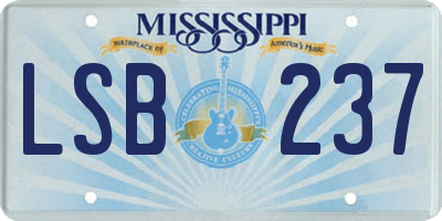 MS license plate LSB237