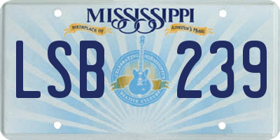 MS license plate LSB239