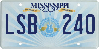 MS license plate LSB240