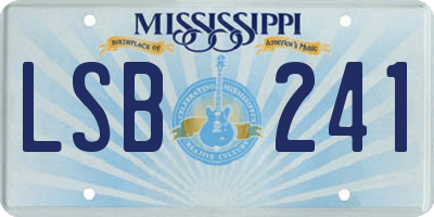 MS license plate LSB241