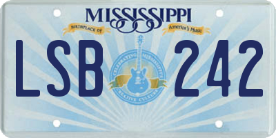 MS license plate LSB242