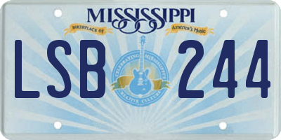 MS license plate LSB244