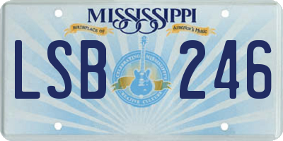 MS license plate LSB246