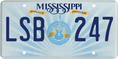 MS license plate LSB247