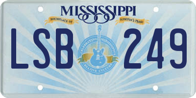 MS license plate LSB249