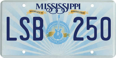 MS license plate LSB250