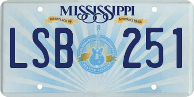MS license plate LSB251