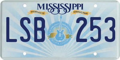 MS license plate LSB253