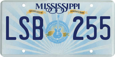 MS license plate LSB255