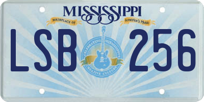 MS license plate LSB256