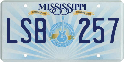 MS license plate LSB257