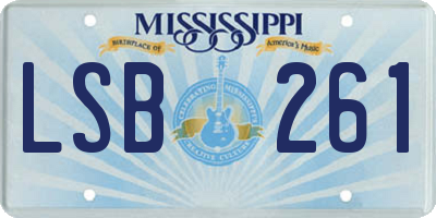 MS license plate LSB261