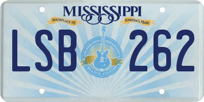 MS license plate LSB262