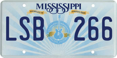 MS license plate LSB266