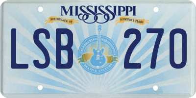 MS license plate LSB270