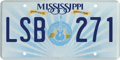 MS license plate LSB271