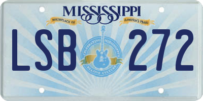 MS license plate LSB272