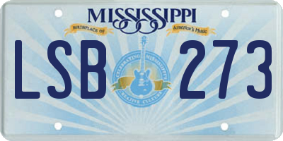 MS license plate LSB273