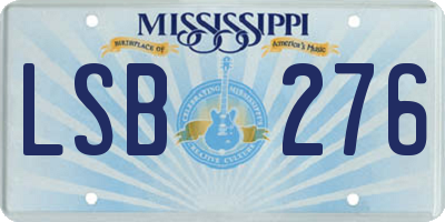 MS license plate LSB276