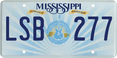 MS license plate LSB277