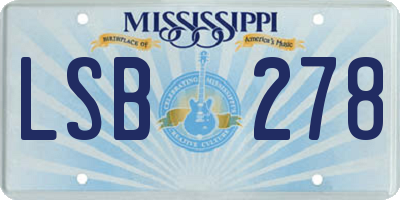 MS license plate LSB278