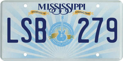 MS license plate LSB279