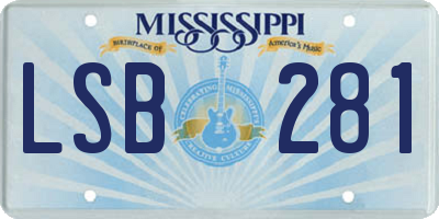 MS license plate LSB281