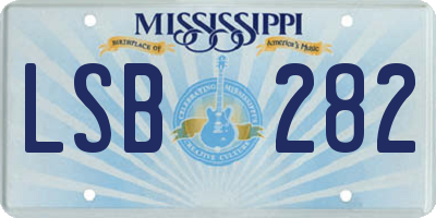 MS license plate LSB282