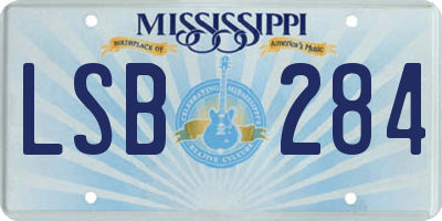 MS license plate LSB284