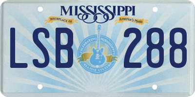 MS license plate LSB288