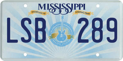 MS license plate LSB289